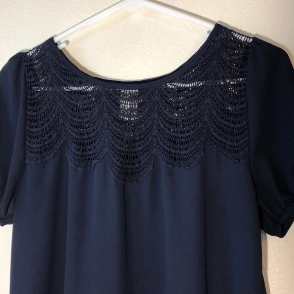 Navy Lace Blouse - Picture 3 of 7